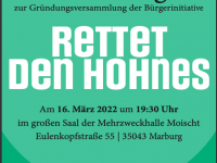 Regionalplan Mittelhessen 2022; Gründung Bürgerinitiative „Rettet den Hohnes“